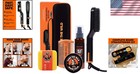 Beard Grooming Kit Heated Brush Comb Balm Soap Travel Case 6-piece Set
