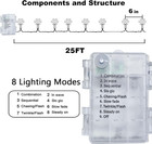 Blue Snowflake String Lights 2 Pack 100led 50ft Battery Operated Xmas Decor Home