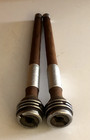 2 Antique Wooden Bobbin Spool Original Thread Industrial Textile Spindles