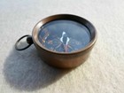 Antique Finish Brass Pocket Compass - Necklace Pendant Charm - Old Vintage Style