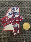 Ole Miss Rebels Colonel Reb  Vintage Embroidered Iron On Patch 3 5    X 3 