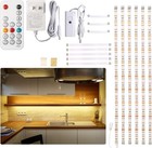 Under Cabinet Led Lighting Kit  6 Pcs Dimmable Led Strip Lights With Remote C   