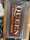 Queen Insurance Company  Vintage Tin Sign Framed