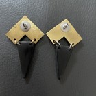 Cyberpunk Steampunk Goth Earrings Unisex Black Cold Colors Metal Plastic Ooak