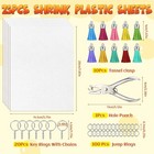 156 Pcs Shrinky Dink Keychain Kit     25 Shrink Art Paper Sheets   Accessories