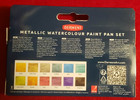Derwent Metallic Watercolor Paint Pan Set   12 Half Pans  2306246 New  Free Ship