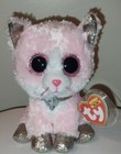 Ty Beanie Boos - Fiona The Pink Cat  6 Inch  New Mwmts Stuffed Animal Plush Toy