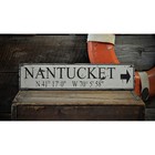 Custom Nantucket Lat And Long Sign - Rustic Hand Made Vintage Wooden