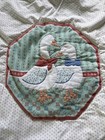 Cute Vintage Cottage Core Duck goose Handmade Baby Crib Quilt 50x33    Excellent