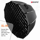 Us 90 120cm Quick Installation Flipped Softbox With Grid For Bowens Flash Light