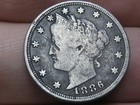1886 Liberty Head V Nickel 5 Cent Piece- Fine vf Details
