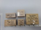 Lot Of 24 Stampin  Up Wood Mounted Rubber Stamps Words-phrases