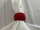 Set Of 7 Red Beaded Napkin Rings - For Christmas Or Any Occasion