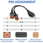 Obd2 Diagnostic Cables Adapter For Harley Davidson Motorcycle 16pin To 4pin 6pin
