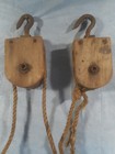 Vintage Wooden Pulley Block   Tackle Antique Estate Find