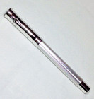 Graf Von Faber-castell Guilloche Rhodium Fountain Pen Fine Nib New In Box