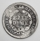 1858 P Seated Liberty Half Dime  90  Silver   g - Good Details    free Shipping 