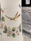 Antique Bristol Handpainted Blown Satin Art Glass Vase Victorian Frosted Bird 