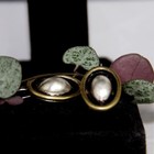 Vintage Mexico 925 Sterling Silver Mixed Metal Oval Dome Drop Earrings Taxco
