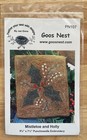 Goos Nest Punchneedle Pattern Mistletoe And Holly With Pre-printed Fabric