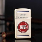 Slim Smoked Silver Lucky Strike Zippo Lighter Us Shipping