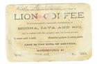 Antique Trade Card Lion Coffee Woolson Spice Co  Red Rose King Of Coffee