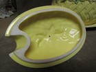 Vintage 1970s Lefton China Japan Yellow Lattice White Flower Oval Tureen W plate