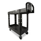 Rubbermaid Commercial 450088bk 17 13  X 38 5  X 38 88  2 Shelf Utility Cart New