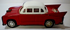 Fossil Watches Tin Metal Toy Friction Car Red White Vintage Style Retro