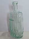 Rare Original 1800 s Figural Barrel Glass Whiskey Flask Bottle Marked Mg Co  