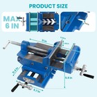 6 Inch 2 Way X-y Drill Press Vise Blue Cross Slide Drill Press Vise W  Dial