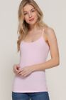 Cami Tank Adjustable Spaghetti Strap No Bra Soft Stretch Cotton Sleeveless Top
