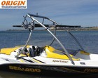 Origin Advancer Wakeboard Tower W  Flat Tower Bimini Jockey Red Canopy 5yrs Wty