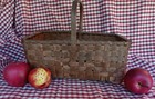 Old New England Splint Market Basket  14 1 2  L   10 1 2  T   9 1 2  W 