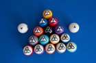 Dynasphere Platinum 2-1 4 In  Belgian Billiards Pool Balls Set W  Racks