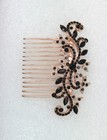 Gorgeous Black Rhinestone Crystal Floral Hair Comb Elegant Bridal Hair Piece
