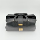 Vintage Schell Black Leather Doctor   s Bag - Amiet Swiss Lock Medical Satchel