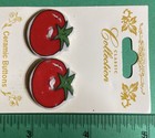  2  Westrim Crafts 7 8    Tomato Red Ceramic 2-hole Buttons Nos Card-p403