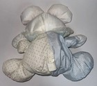 Vintage Fisher Price Baby Puffalump Mouse Rattle Plush 1988 White Blue Pink
