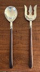 Mcm Signed Hgv Mexican Sterling Silver   Rosewood Salad Servers Fork Spoon