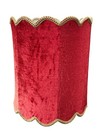 Vtg Mcm Red Velvet Hanging Swag Lamp Shade Gold Trim 16 5x18 Mid Century Light