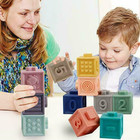 Soft Building Block Toy Baby Stacking Teething Educational Sensory Block Cube