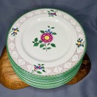 Rare Vintage C352 Lenox 9 Dinner Plates Pink Green Stamp 1928 Early 20th C 10 5   