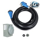 Rv Extension Cord   Power Inlet Box Combo Twist Lock 50a 25ft Nema14-50p ss2-50r