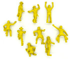 Vtg 1950s Marx Roy Rogers Town Cowboys Lot Of 9 60mm Different Poses Yellow - Gc