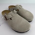 New-birkenstock Boston-taupe Soft Footbed Suede Narrow Clog Shoe Us Size 6 7 8 9
