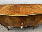 French 19th C Kings   Tulip Wood Inlaid Two Door Buffet Server Bar Commode
