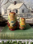 Vintage Russian Matryoshka Hand Painted Wooden Nesting Dolls