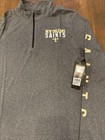 Nfl Team Apparel New Orleans Saints Mens Quarter Zip Shirt Ls Sz  L Gray Nwt