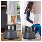 330 Lbs Step Stool With Non-slip Rubber Platform Foot Stool W retractable Wheels